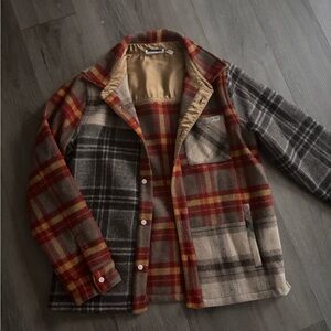 Kith Kids Plaid Jacket - Red, Gray, Tan